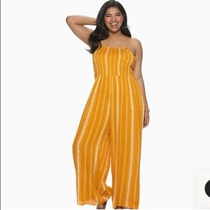 Juniors Plus Size Mudd Smoked Jumpsuit Yellow XL